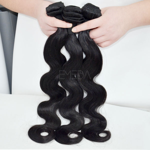 Indian temple hair virgin hair weft natural color body wave CX001